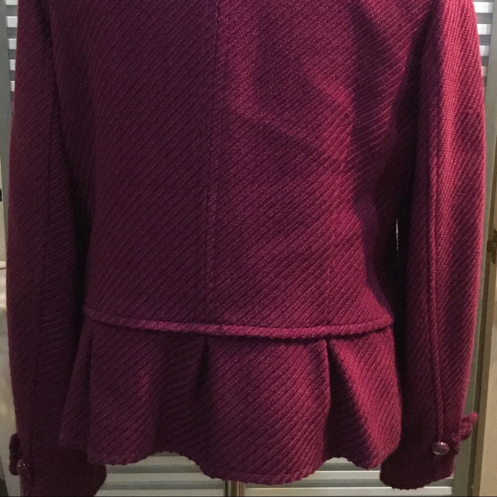 Talbots Szm Raspberry Jacket W/Peplum-Like Bottom - image 2